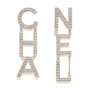 Logo Crystal Drop Earrings